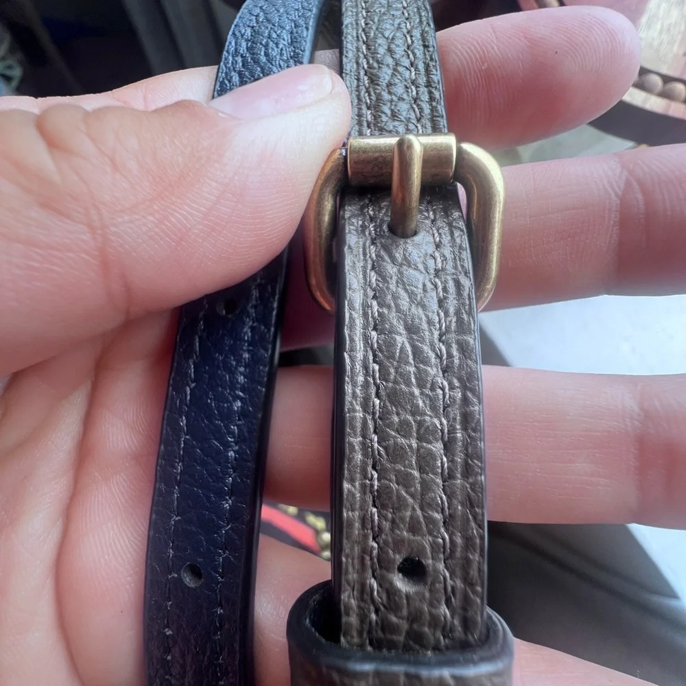 Coach Dark green Adjustable Leather Crossbody Strap